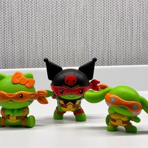 Hello Kitty Ninja Turtle Figures Set of 3